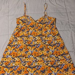 Floral Mini Dress with Sweetheart Neckline